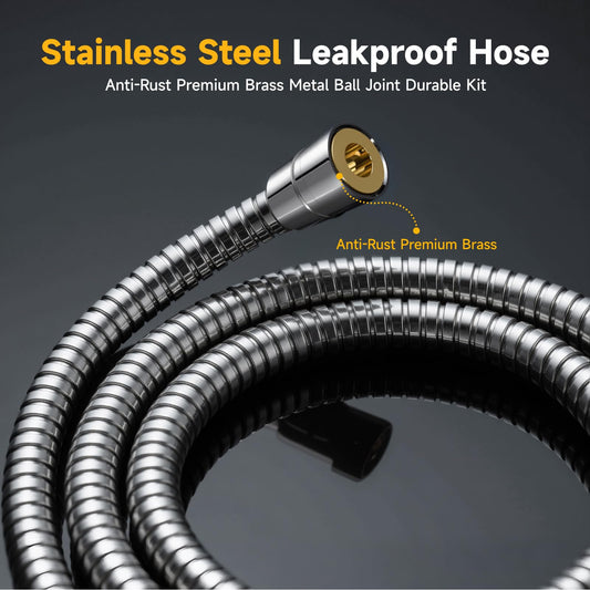 Dual Filtered Shower Head Set - High Pressure 8" Square Rain Shower with Magnetic Handheld Combo, 10-Mode Chrome Fixture with Vitamin C Filter, 12" Extension Arm