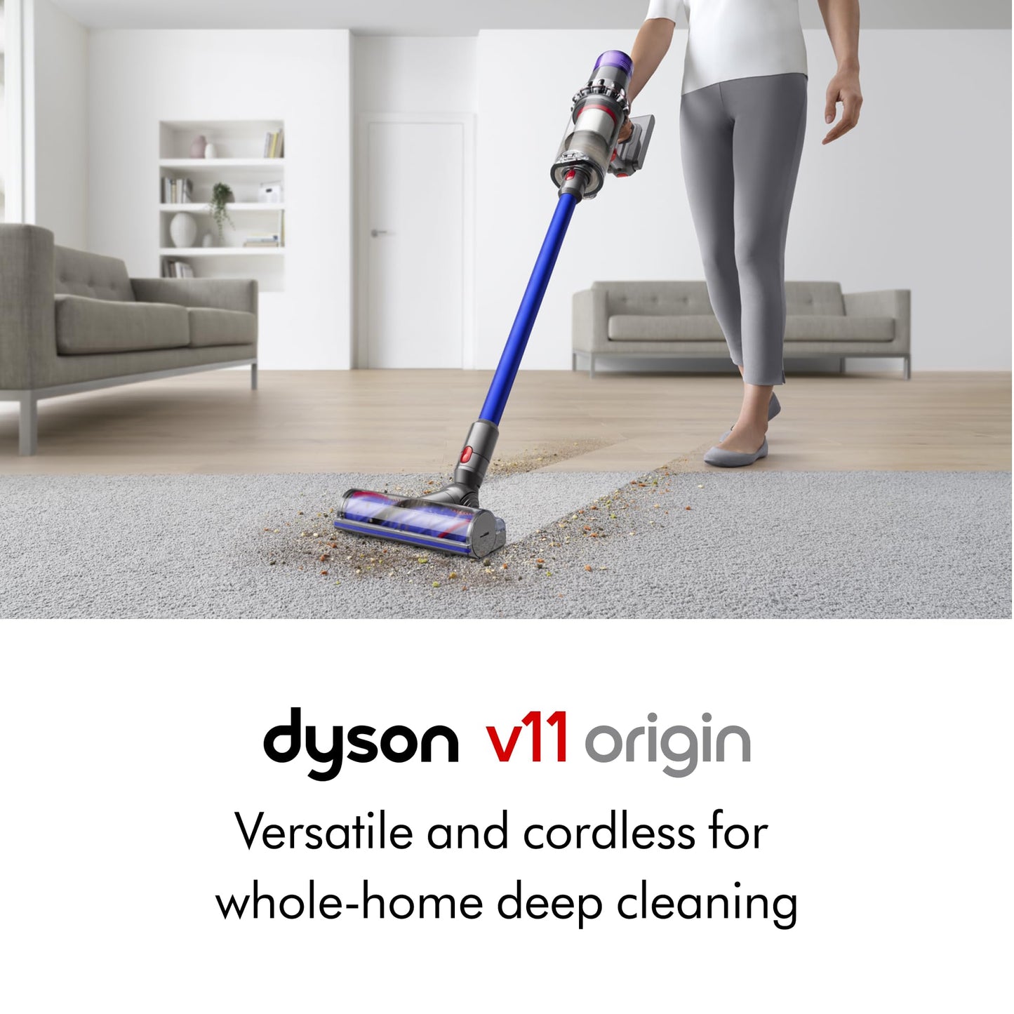 Dyson V11 Origin Cordless Vacuum, 185AW, 3 Power Modes, Up to 60 Minutes,² Deep Cleans Hard Floors and Carpets, Detangles pet Hair, Converts to Handheld