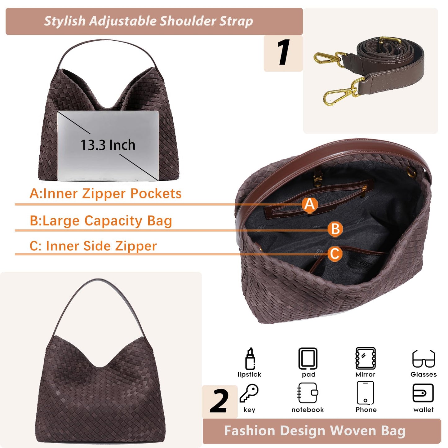 KlaOYer Canvas Crossbody Handbag - Large Summer Shoulder Bag for Women